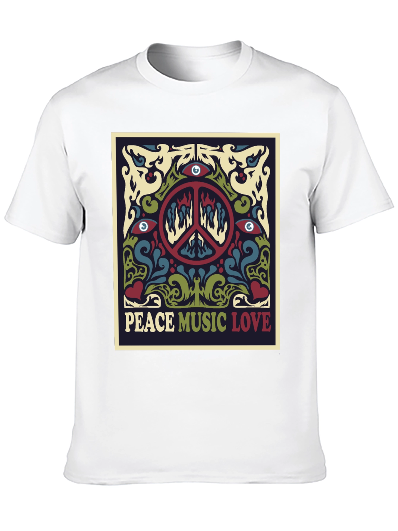 Retro Peace Music Love Graphic Tee