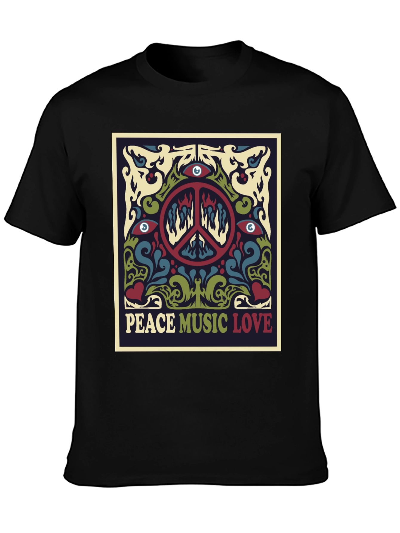 Retro Peace Music Love Graphic Tee