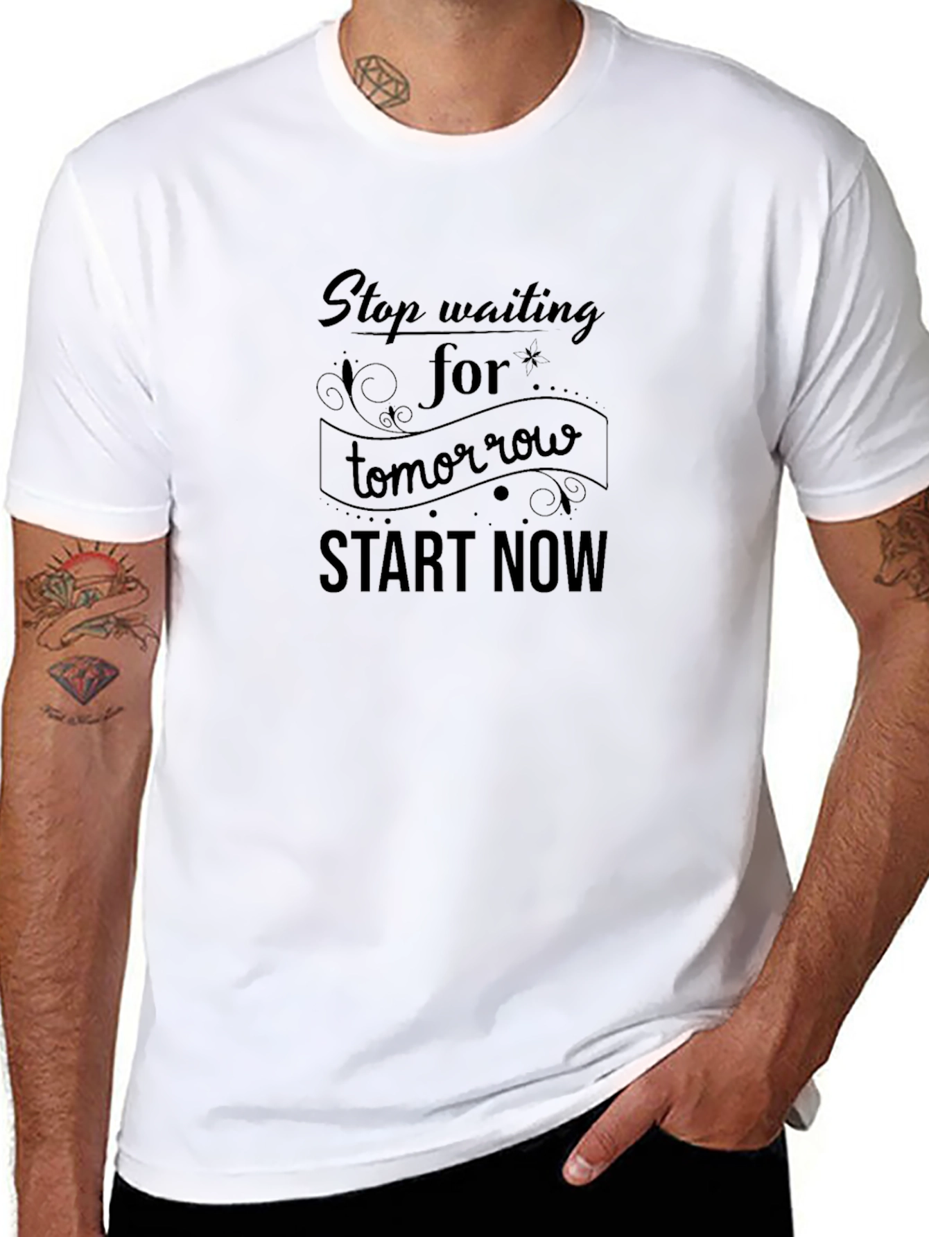 Inspirational Black T-Shirt: Start Now