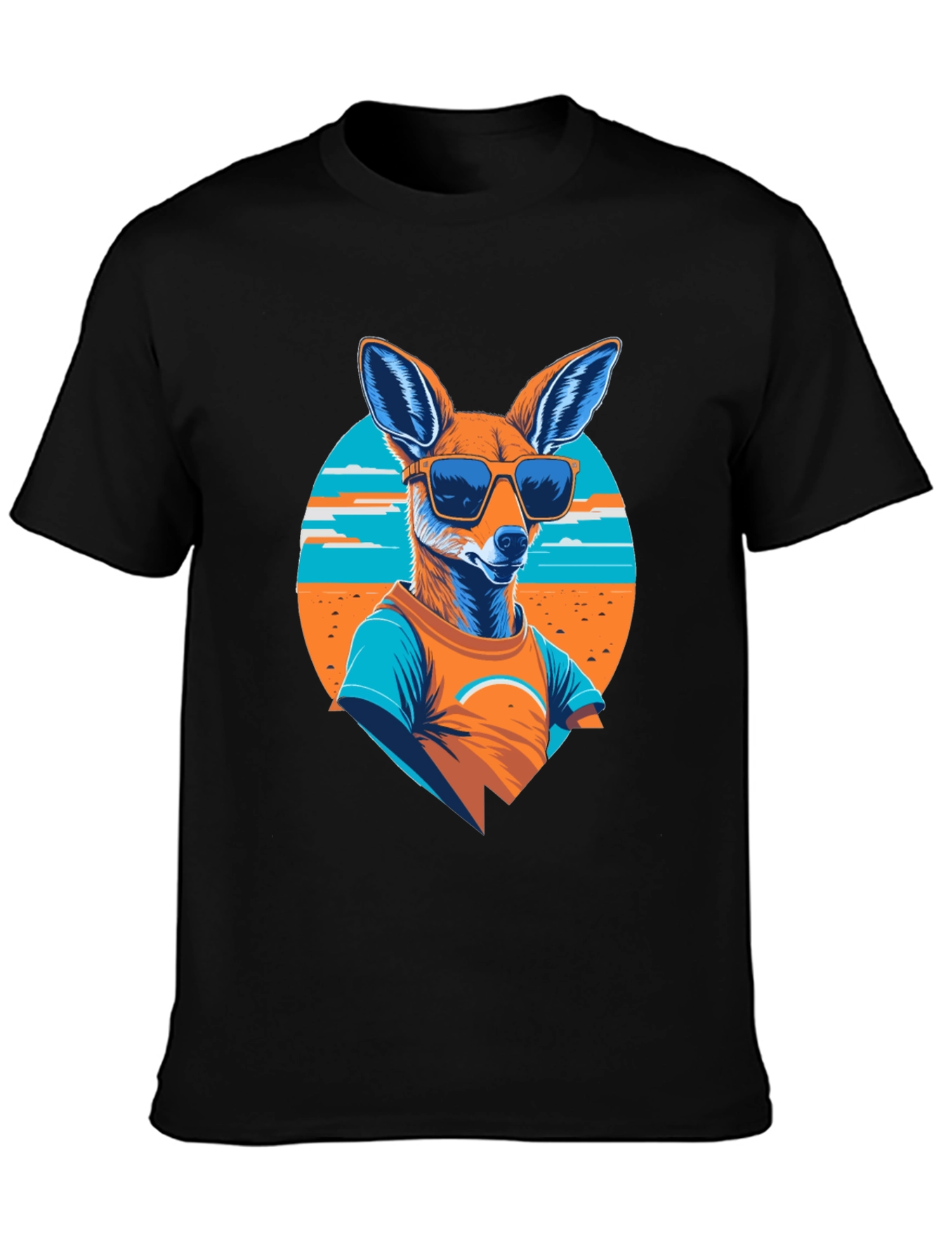 Cool Kangaroo Graphic Tee - Black