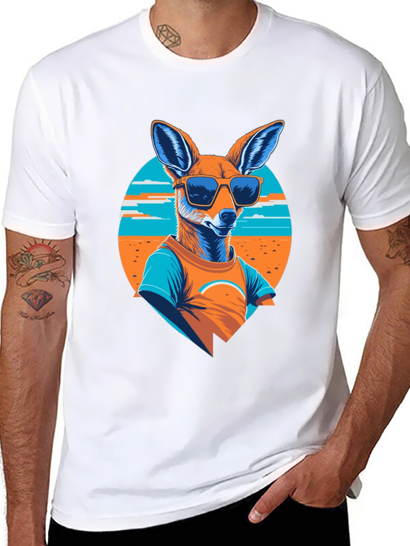 Cool Kangaroo Graphic Tee - Black