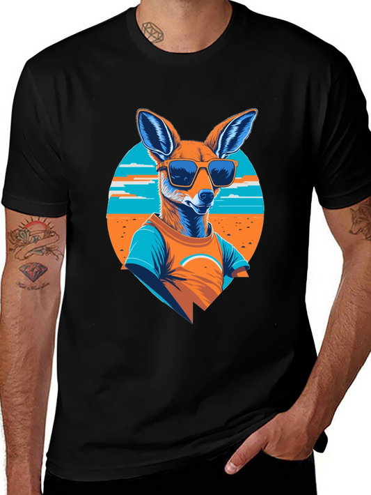 Cool Kangaroo Graphic Tee - Black