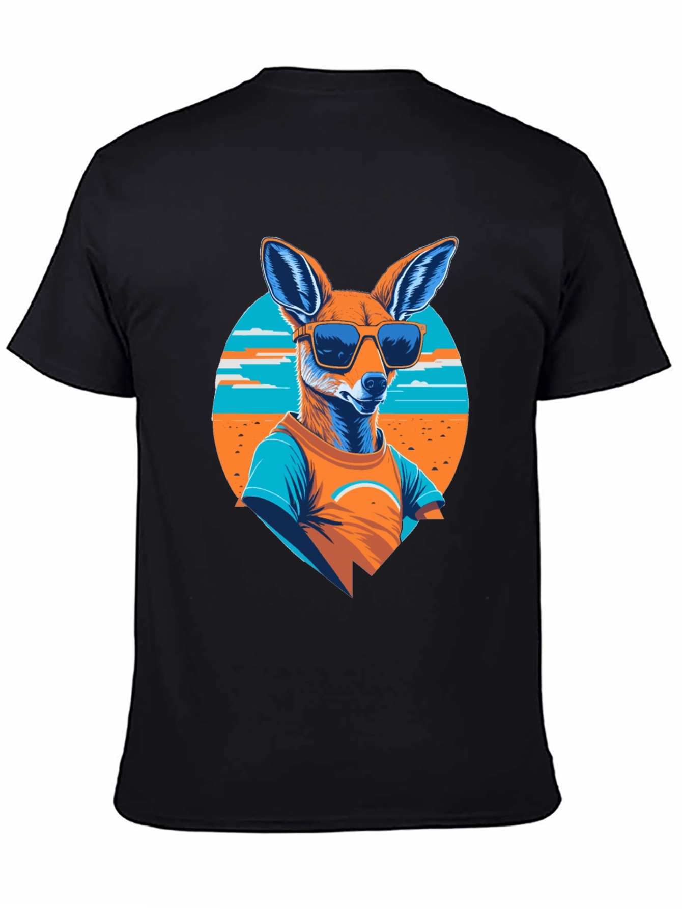 Cool Kangaroo Graphic Tee - Black