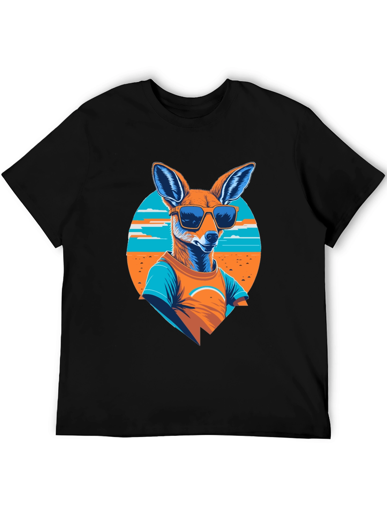 Cool Kangaroo Graphic Tee - Black