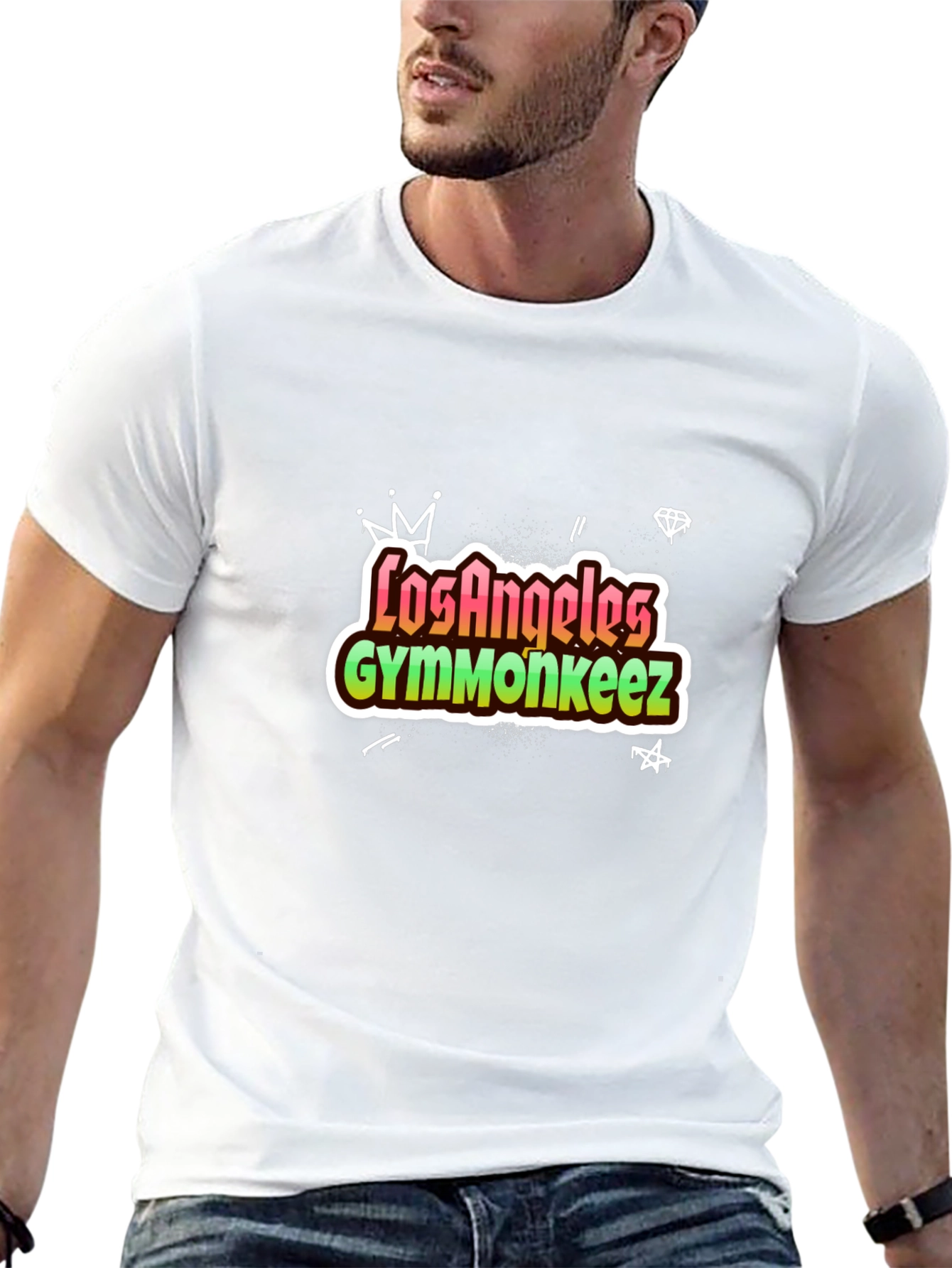Los Angeles Gymmonkeez Black Graphic Tee