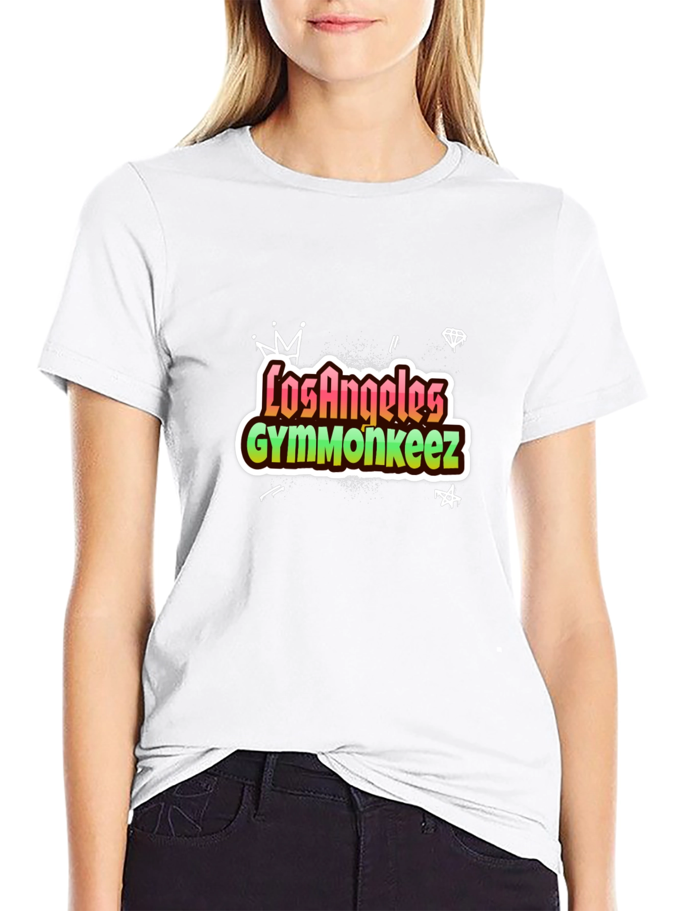 Los Angeles Gymmonkeez Black Graphic Tee