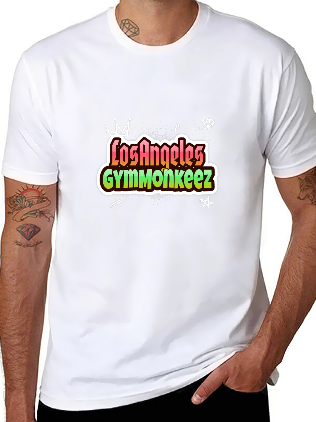 Los Angeles Gymmonkeez Black Graphic Tee