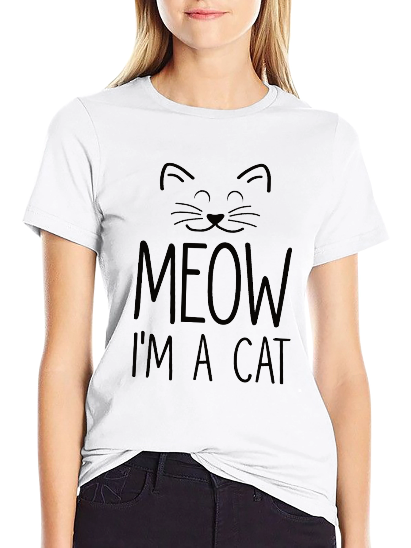 Meow Im a Cat Black T-Shirt