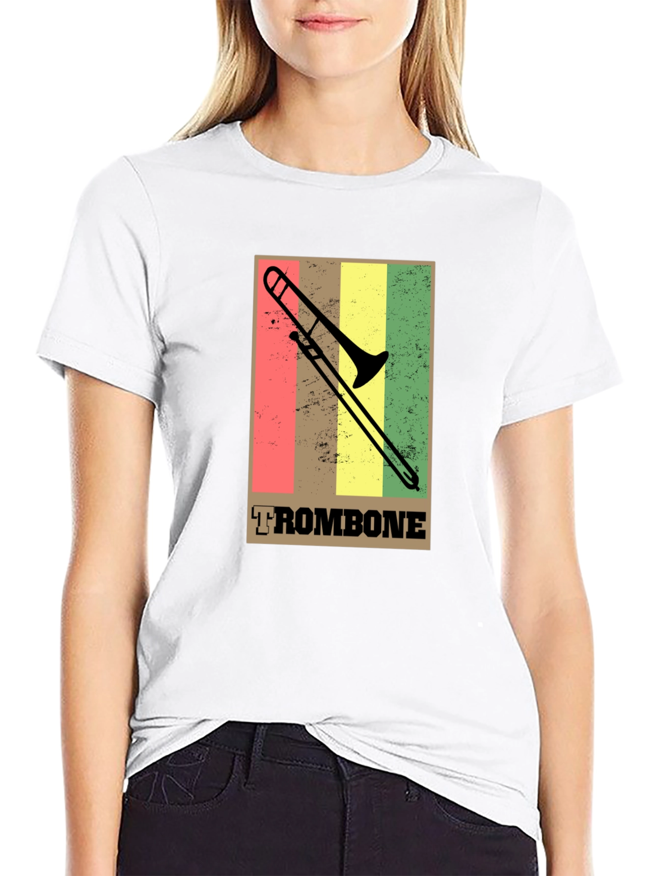 Retro Trombone T-Shirt - Musical Instrument Tee