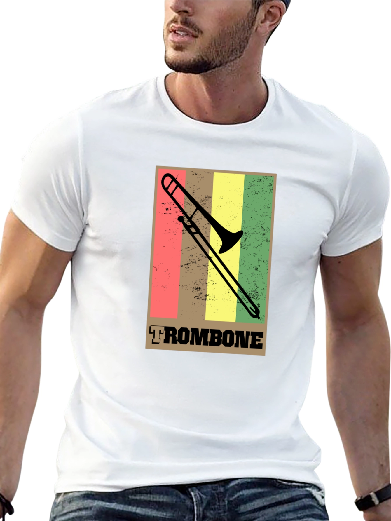Retro Trombone T-Shirt - Musical Instrument Tee