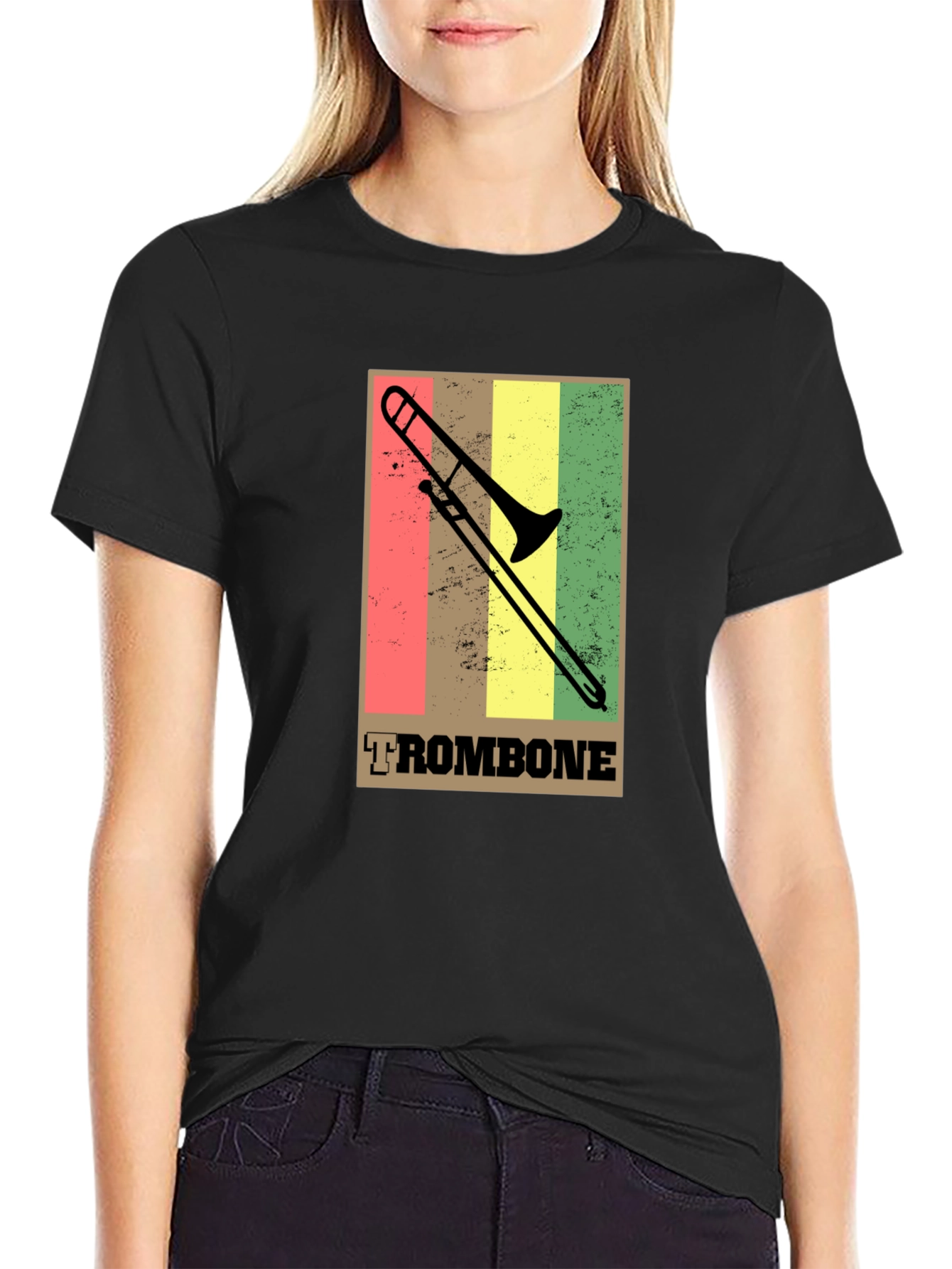 Retro Trombone T-Shirt - Musical Instrument Tee