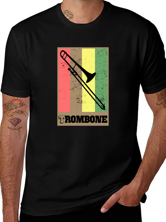 Retro Trombone T-Shirt - Musical Instrument Tee