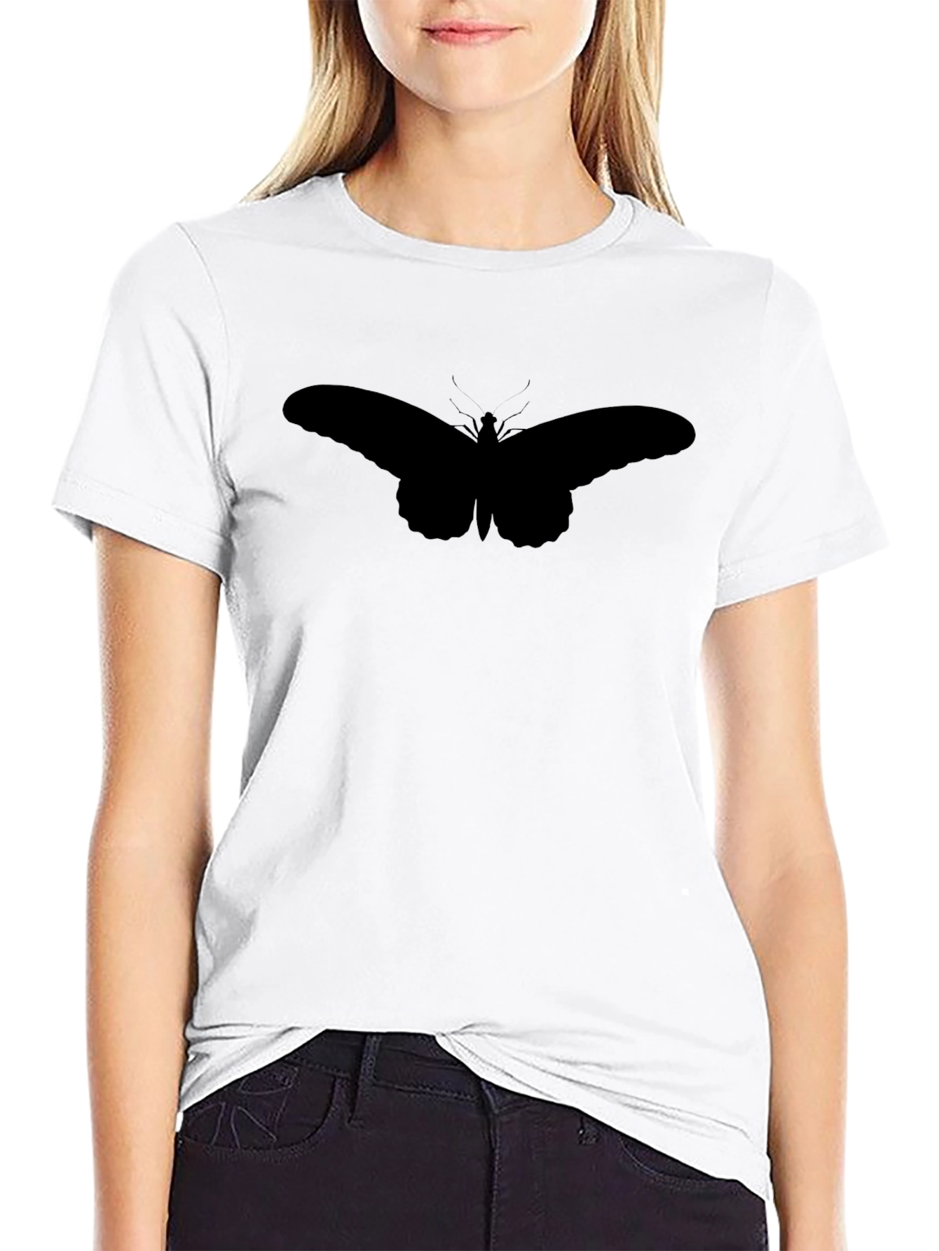 Butterfly Silhouette Black T-Shirt