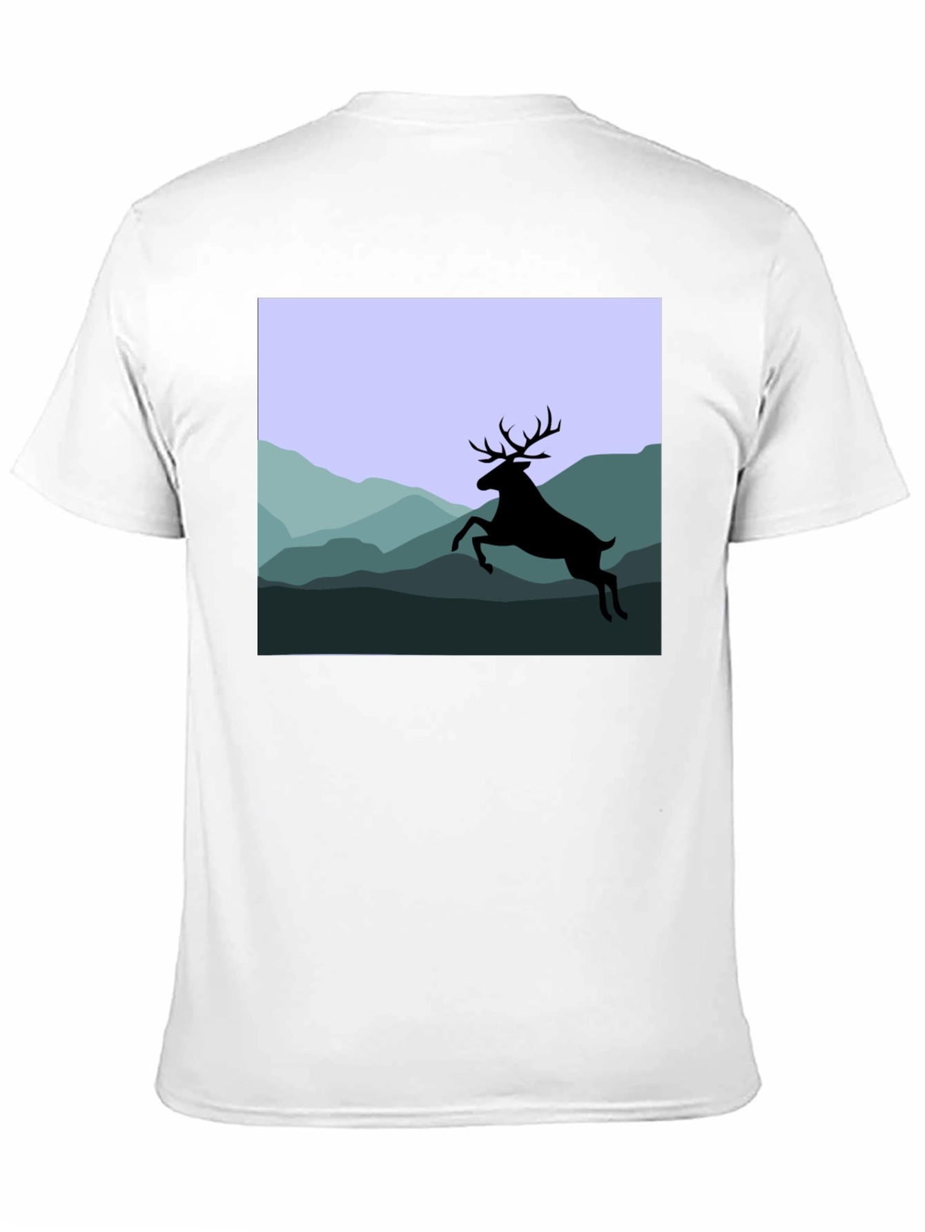 Deer Silhouette Mountain Scene Graphic Tee
