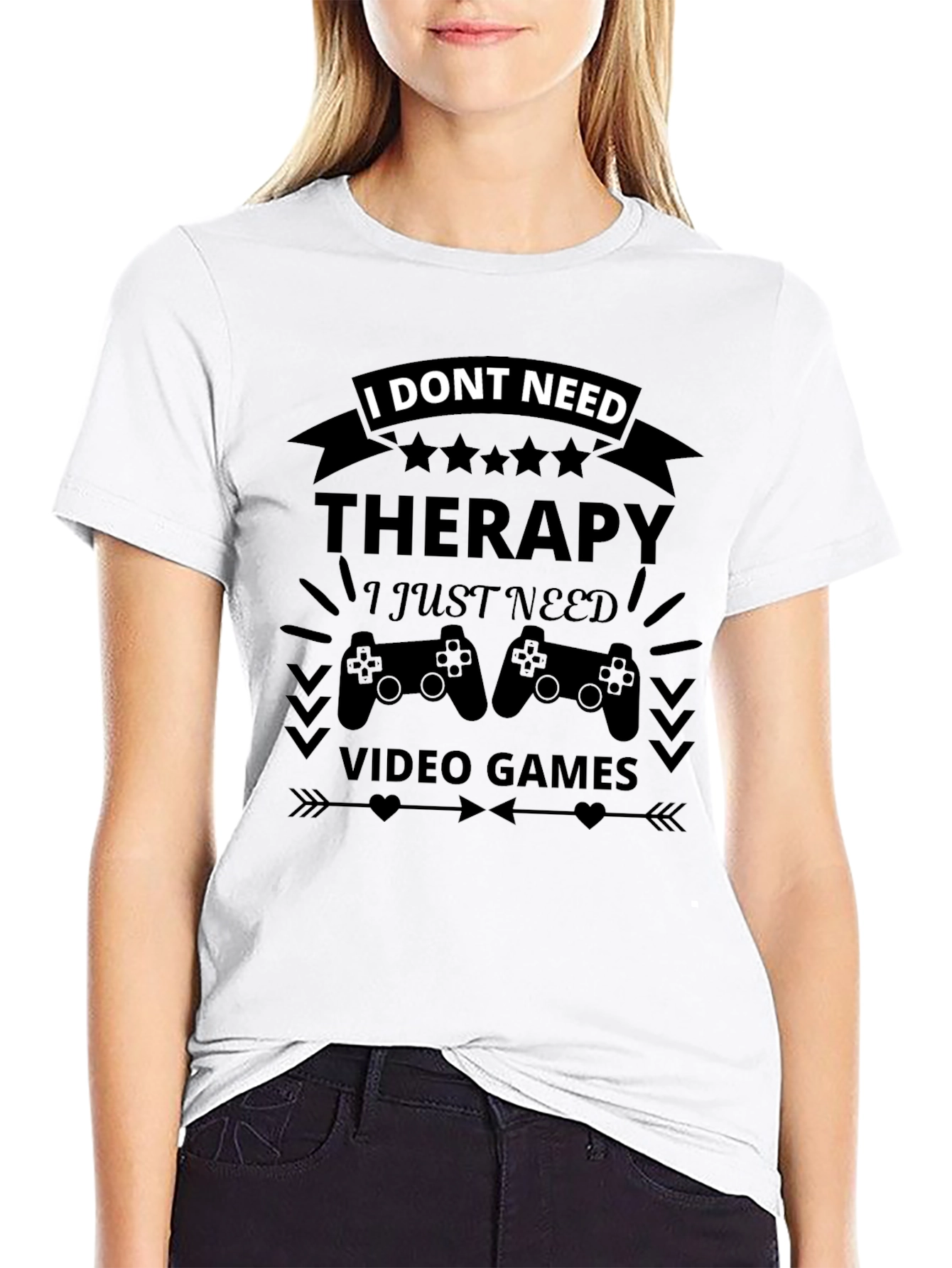 Funny Gamer T-Shirt - Therapy? I Need Video Games!