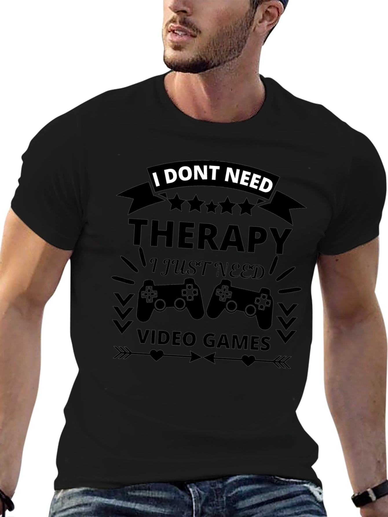Funny Gamer T-Shirt - Therapy? I Need Video Games!