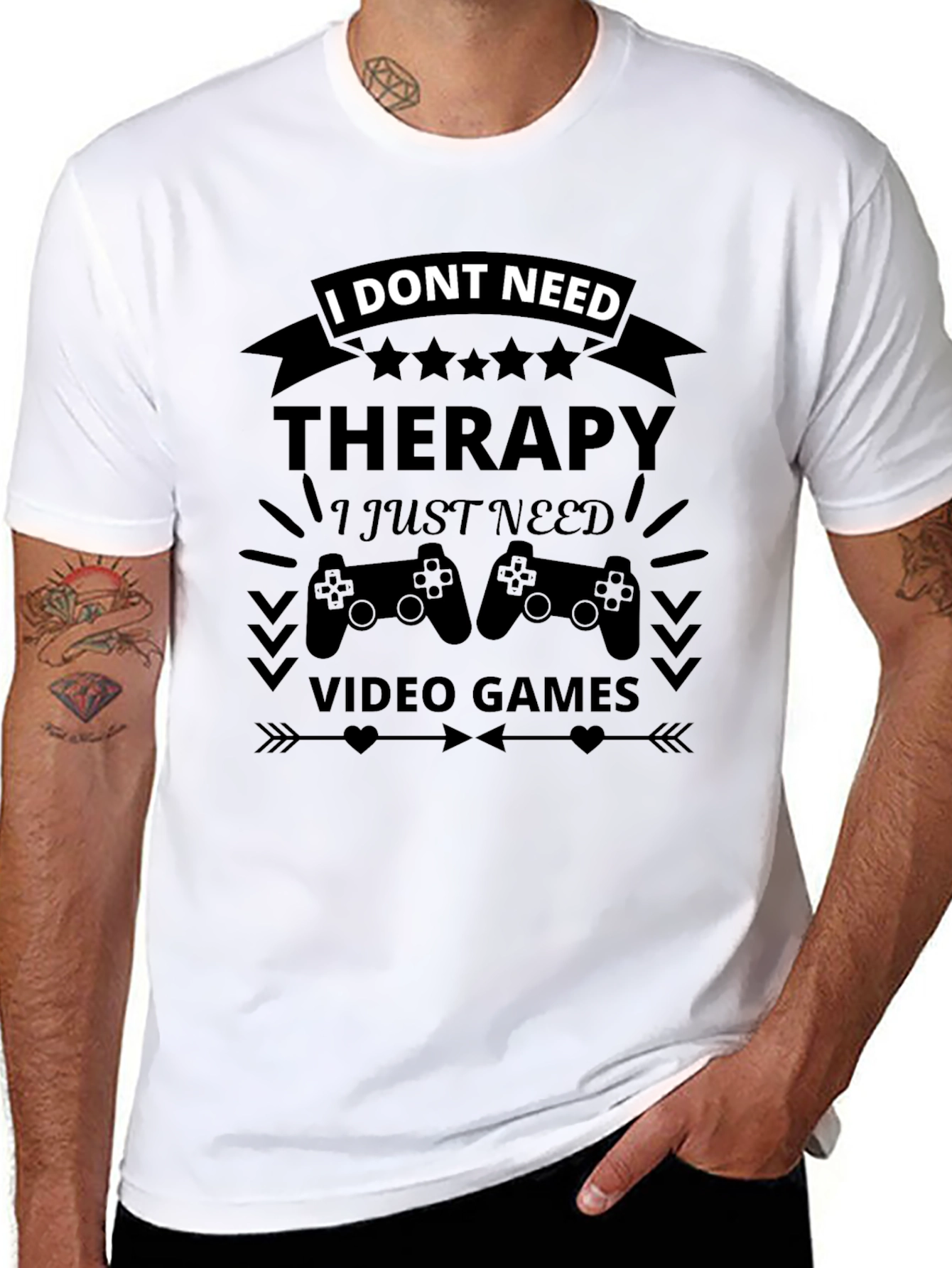 Funny Gamer T-Shirt - Therapy? I Need Video Games!