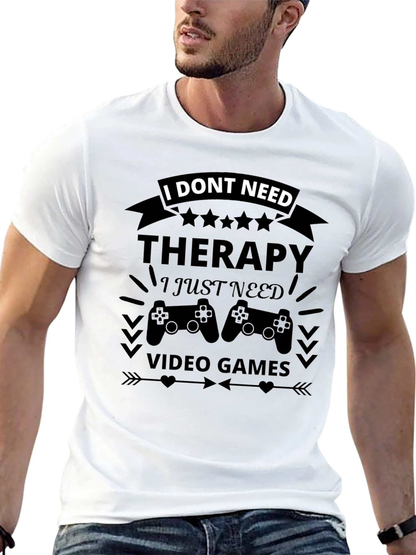 Funny Gamer T-Shirt - Therapy? I Need Video Games!