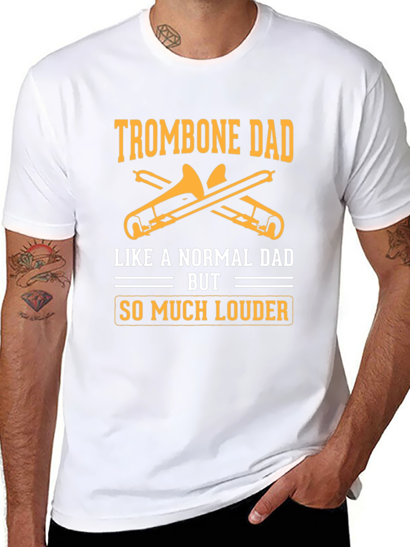 Trombone Dad T-Shirt - Louder Than Normal Dad!