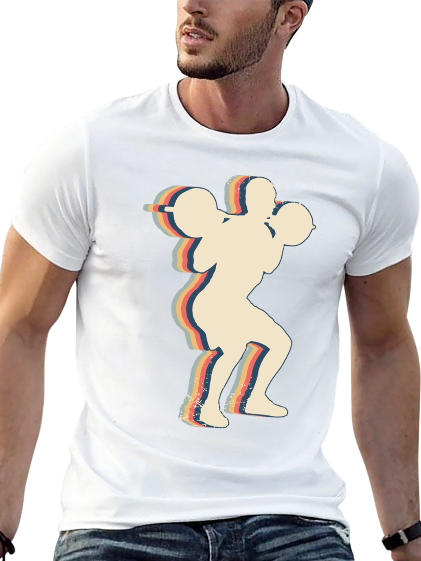 Retro Weightlifter T-Shirt - Gym Apparel