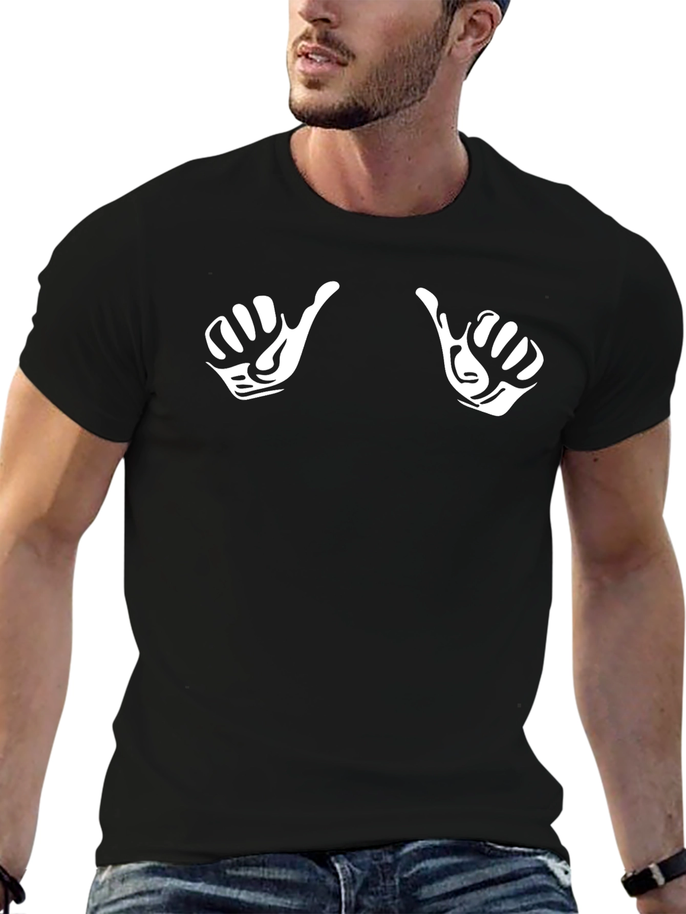 Thumbs Up Graphic Black T-Shirt