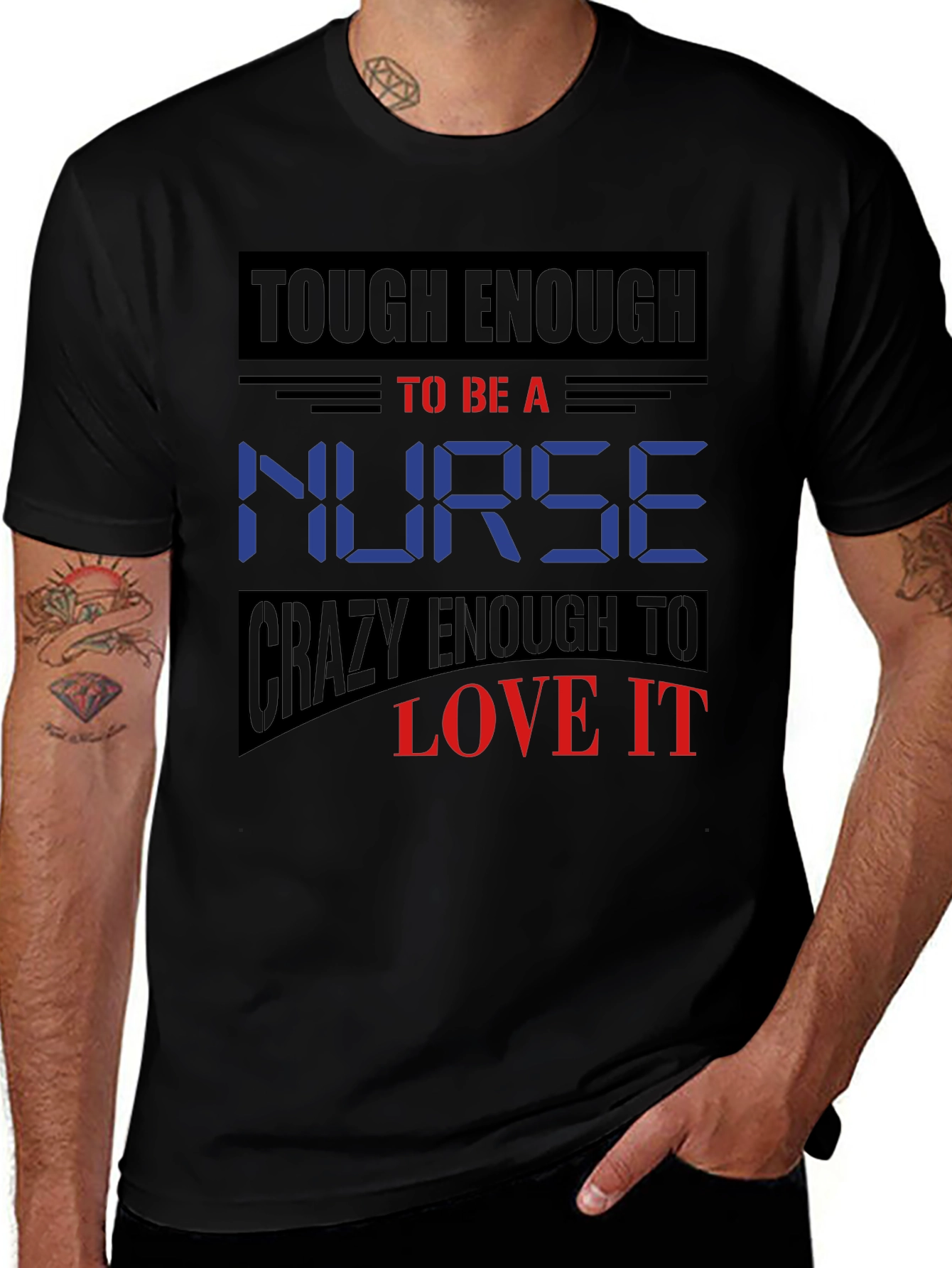 Tough Enough Nurse Graphic T-Shirt