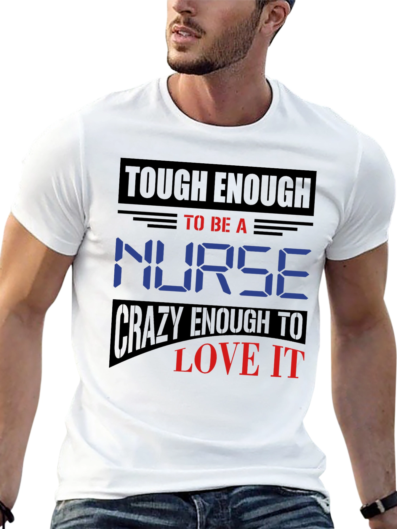 Tough Enough Nurse Graphic T-Shirt