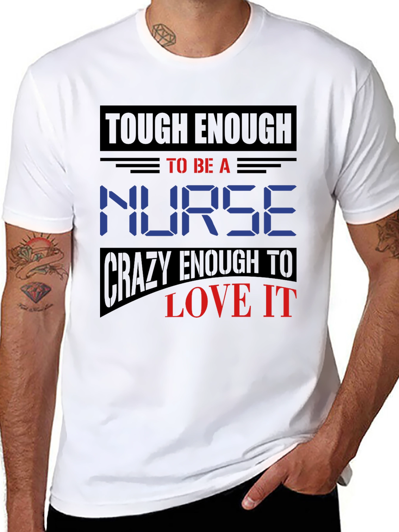 Tough Enough Nurse Graphic T-Shirt