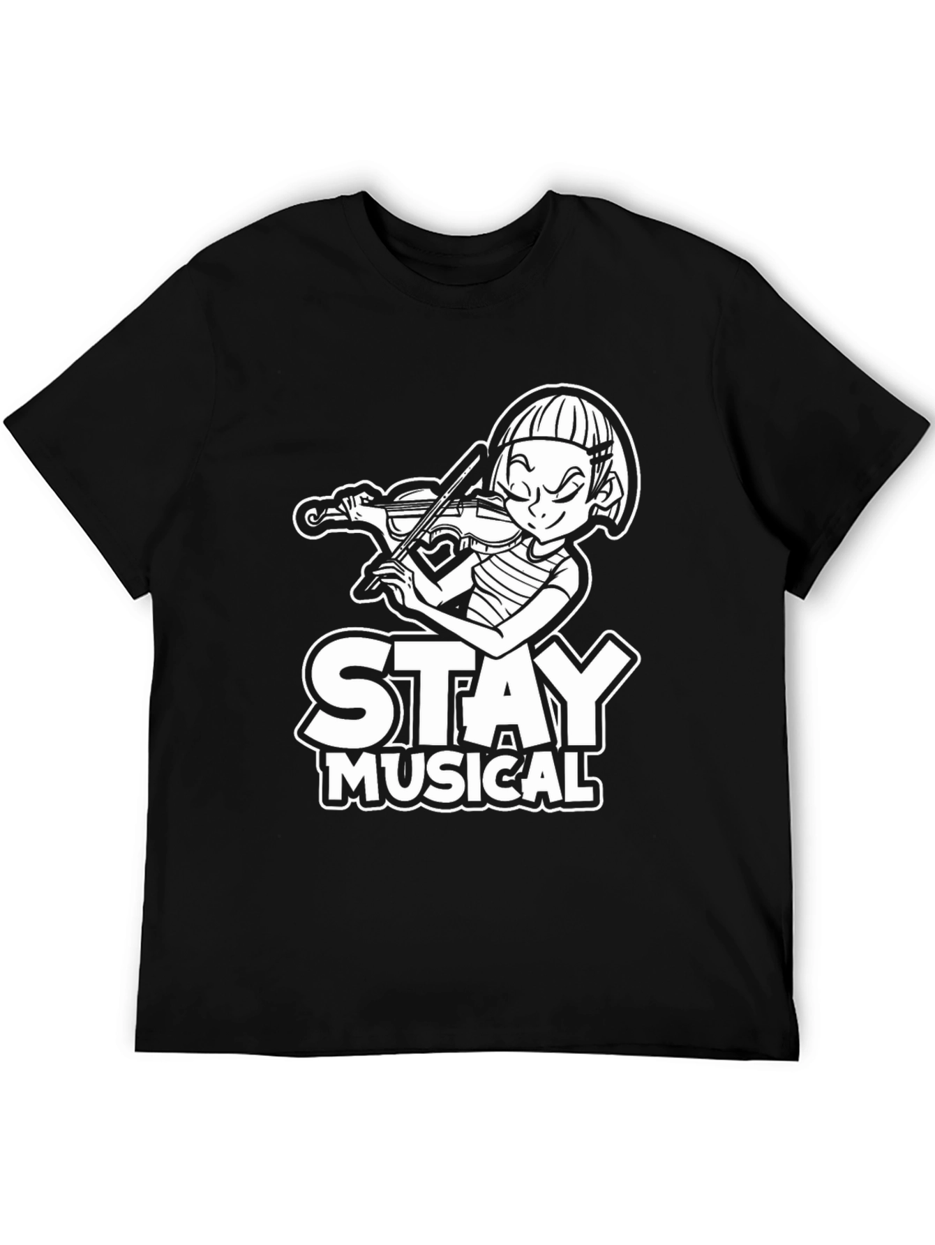 Stay Musical Black T-Shirt for Music Lovers