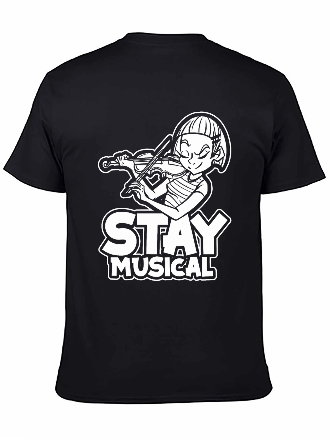 Stay Musical Black T-Shirt for Music Lovers