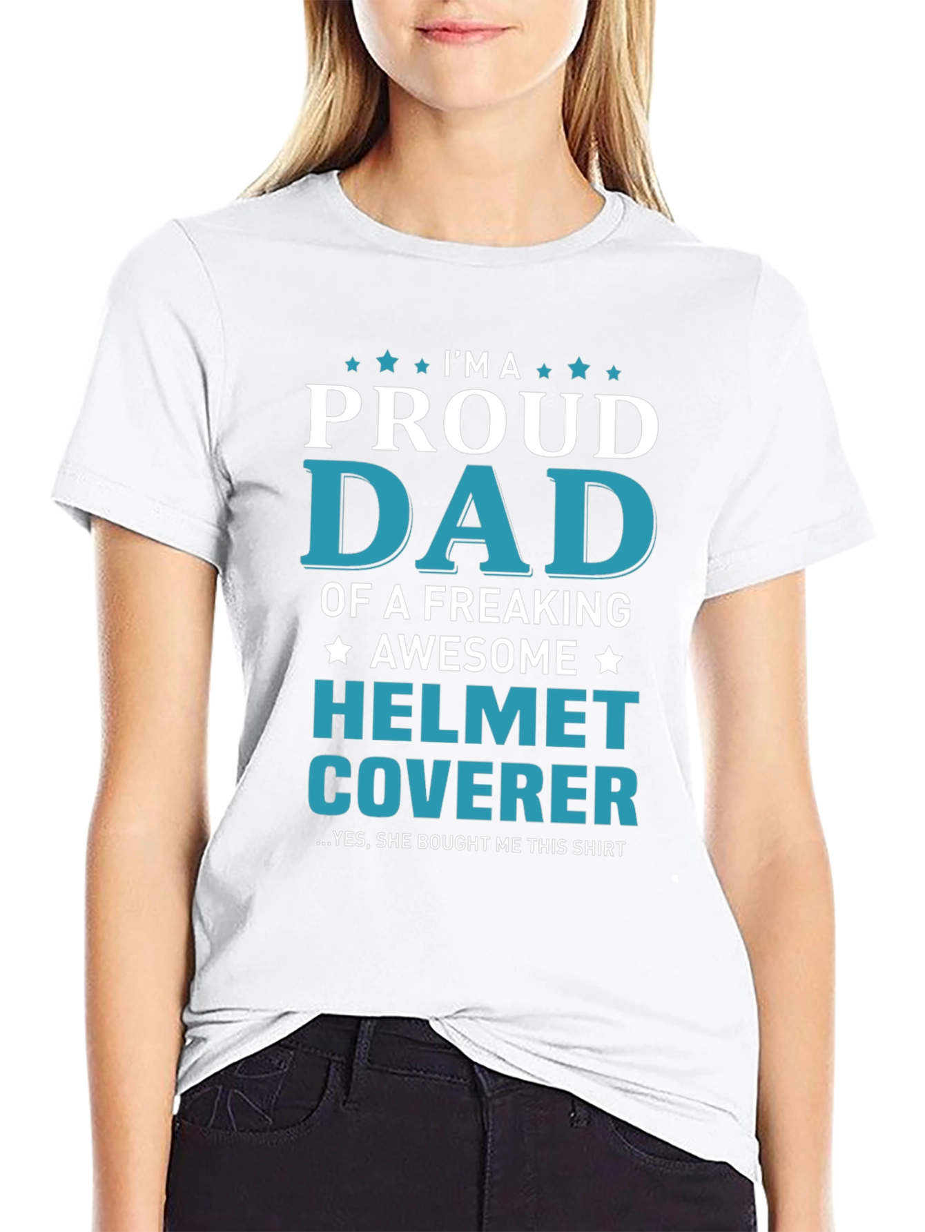 Proud Dad Helmet Coverer Graphic T-Shirt