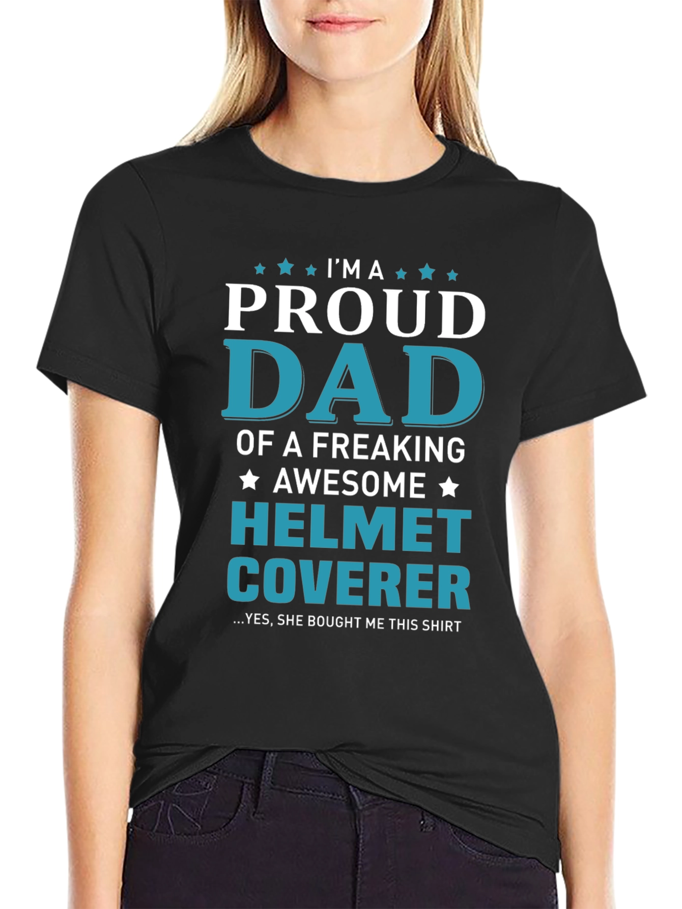 Proud Dad Helmet Coverer Graphic T-Shirt