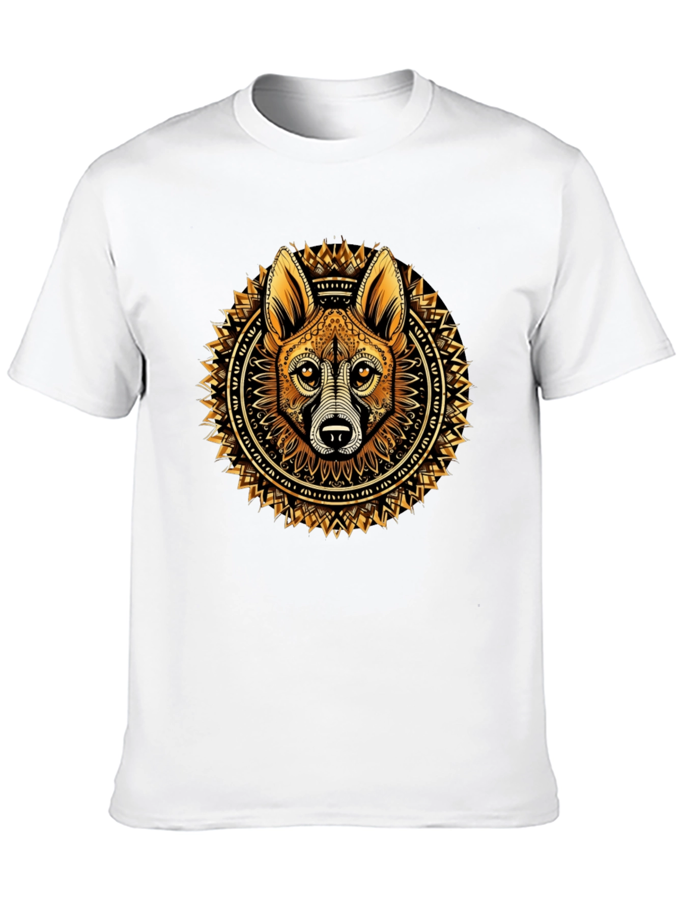 Tribal Dog Mandala Black Tee