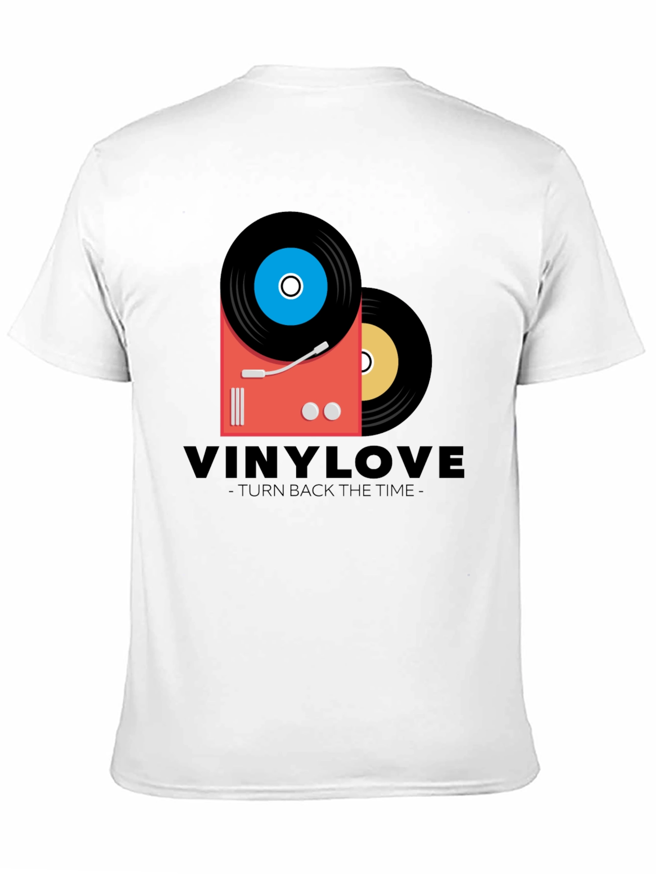 Vinyl Love Black T-Shirt - Retro Music Design