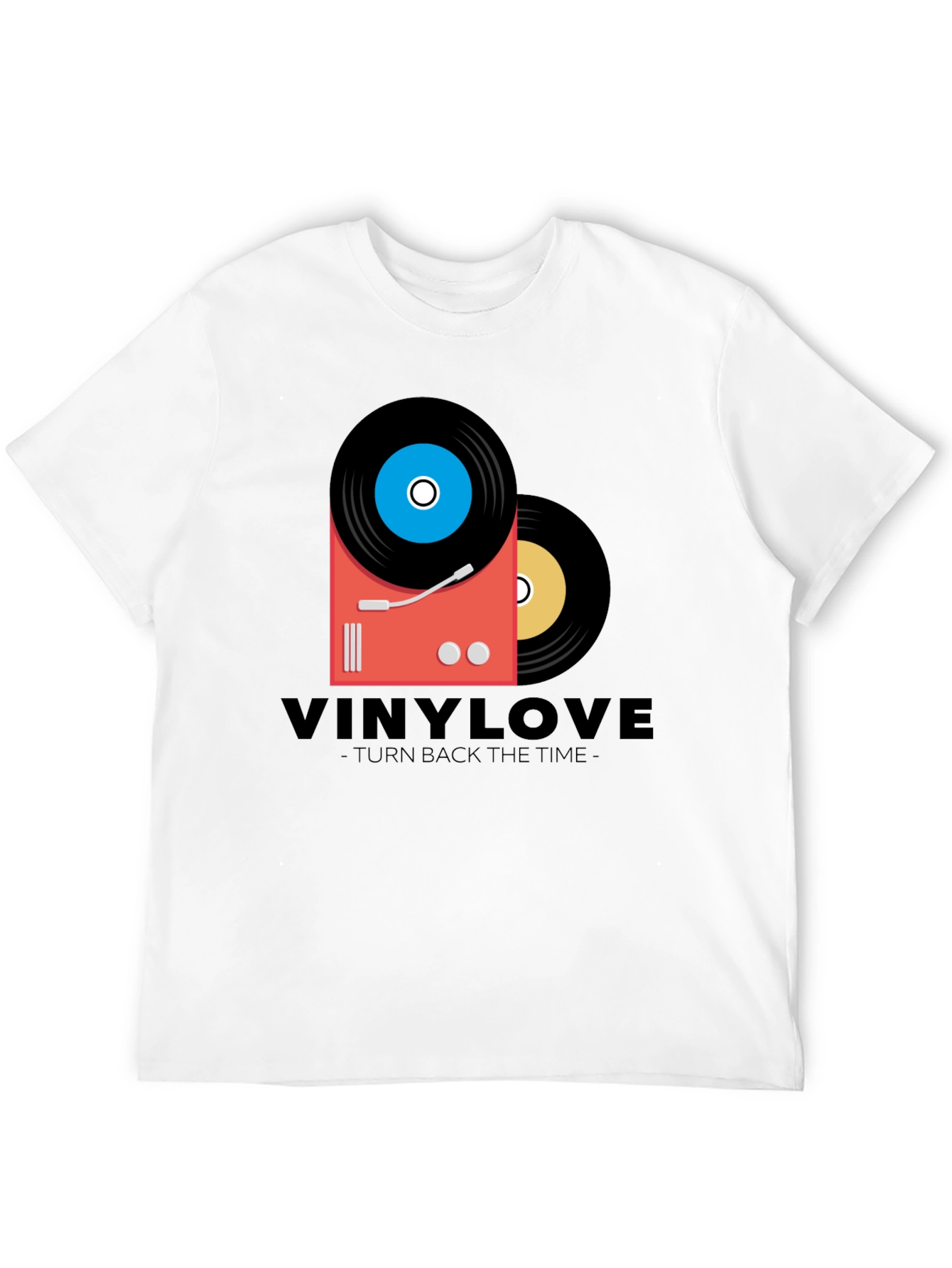 Vinyl Love Black T-Shirt - Retro Music Design