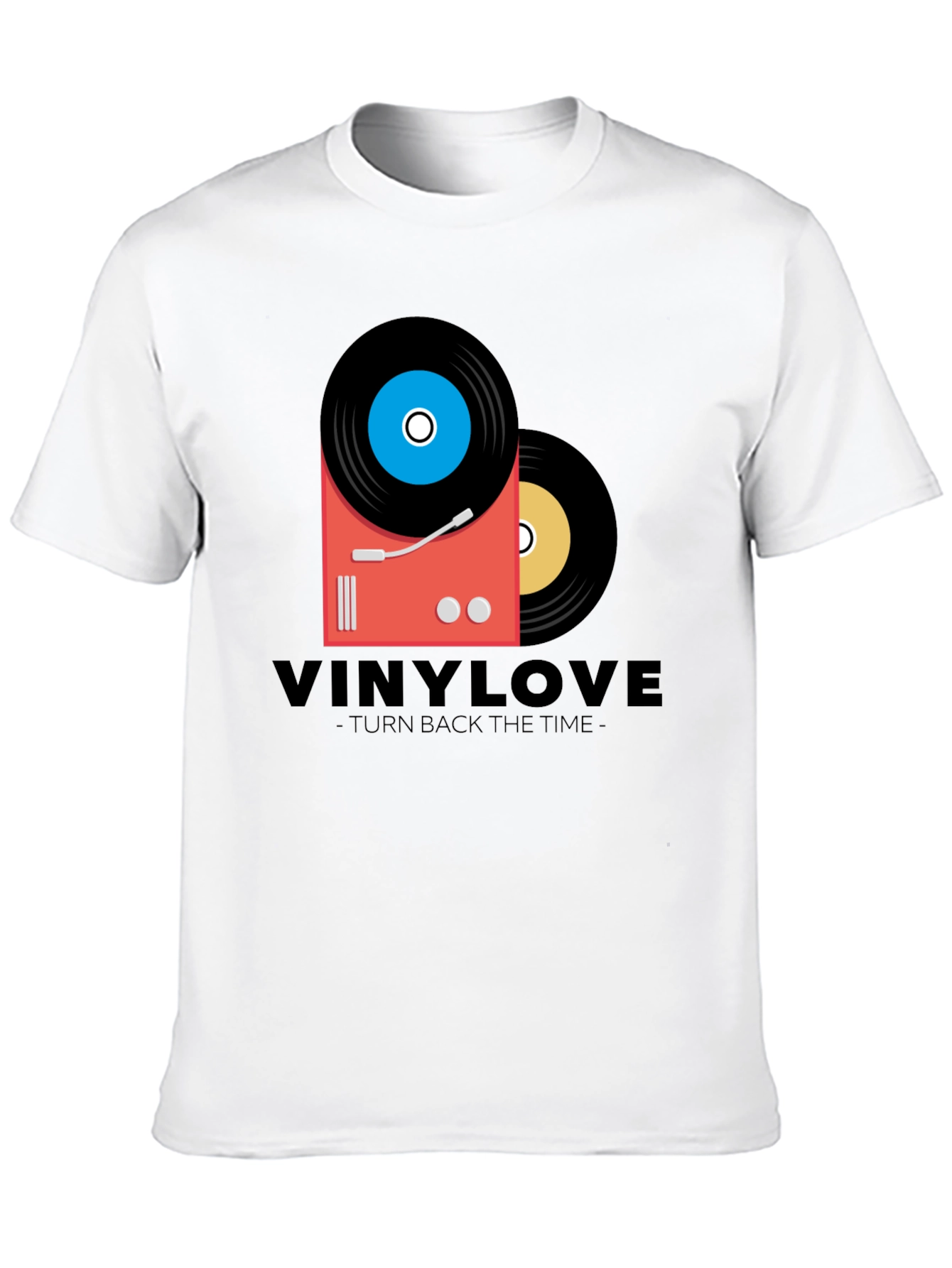 Vinyl Love Black T-Shirt - Retro Music Design