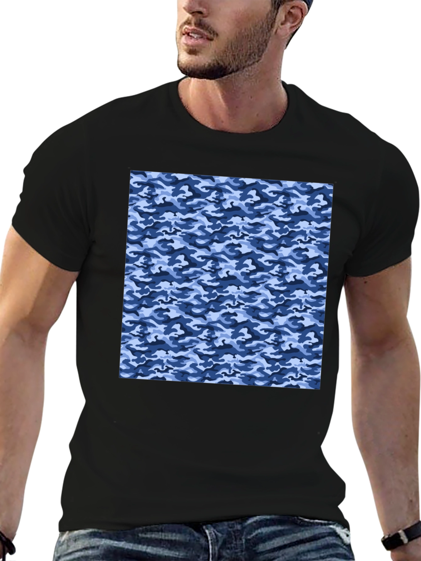 Cool Blue Camo T-Shirt - Modern Style