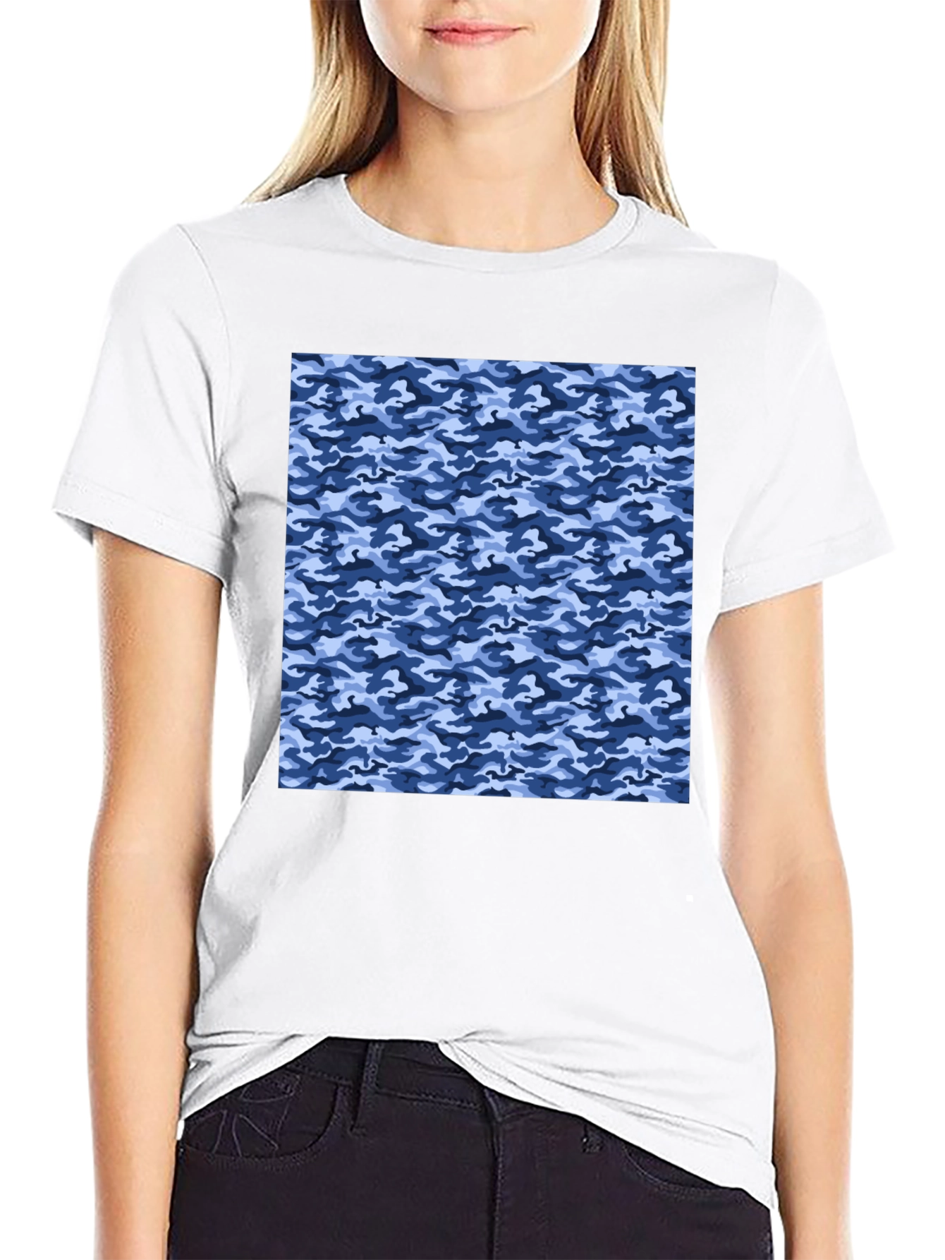 Cool Blue Camo T-Shirt - Modern Style