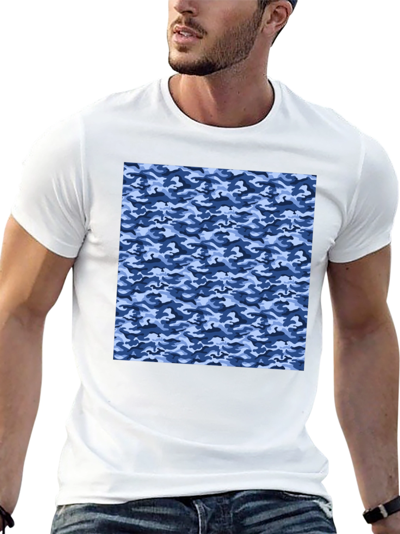 Cool Blue Camo T-Shirt - Modern Style