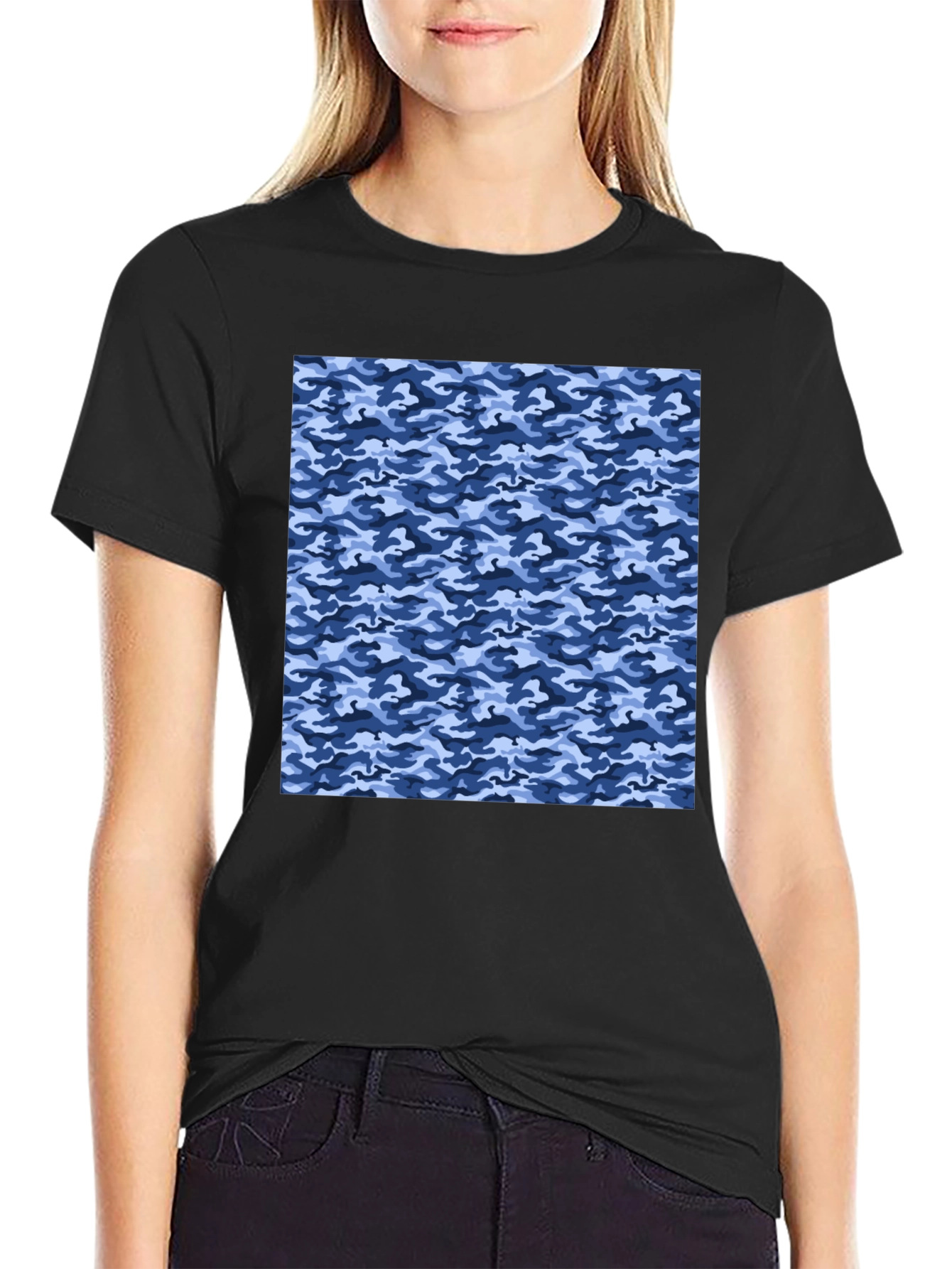 Cool Blue Camo T-Shirt - Modern Style
