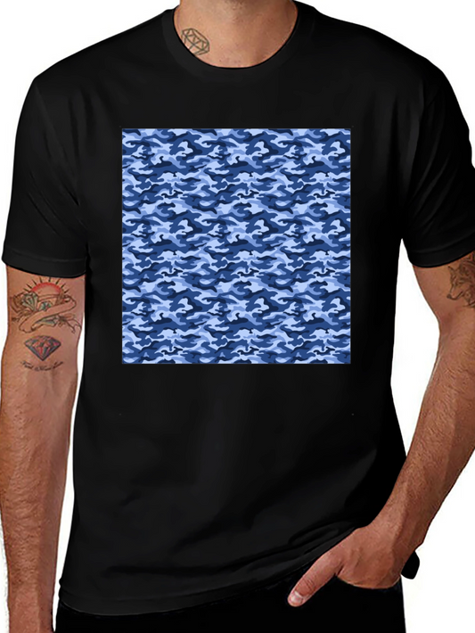 Cool Blue Camo T-Shirt - Modern Style