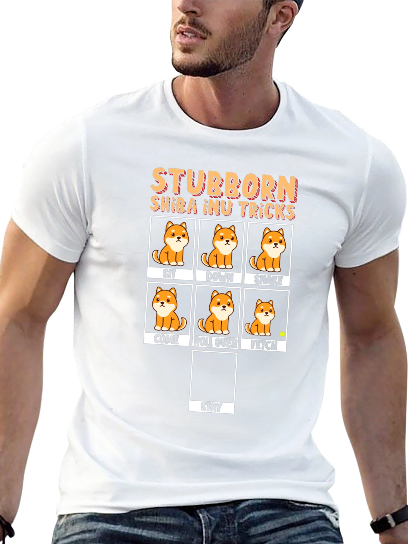 Stubborn Shiba Inu Tricks Black T-Shirt