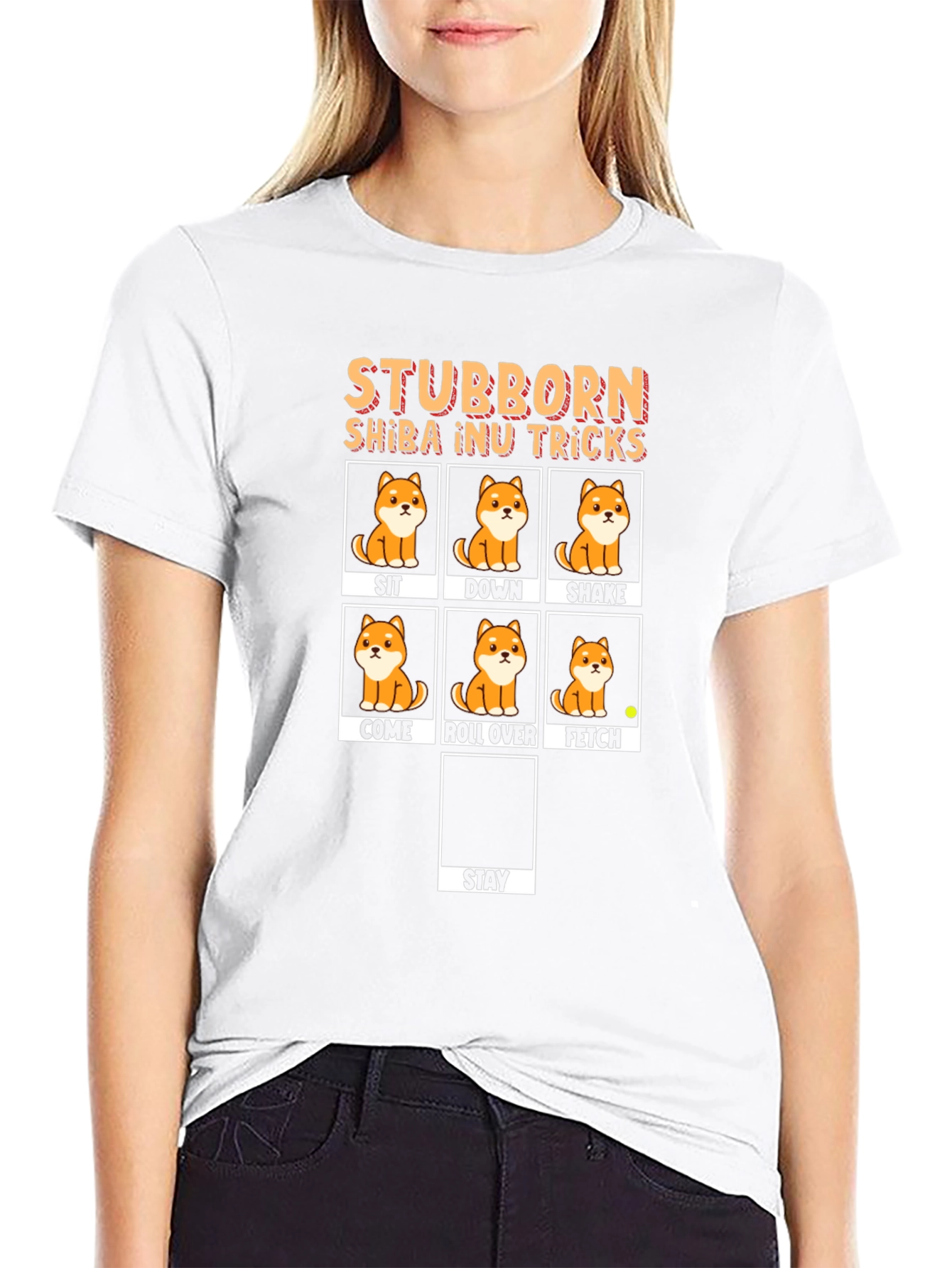 Stubborn Shiba Inu Tricks Black T-Shirt