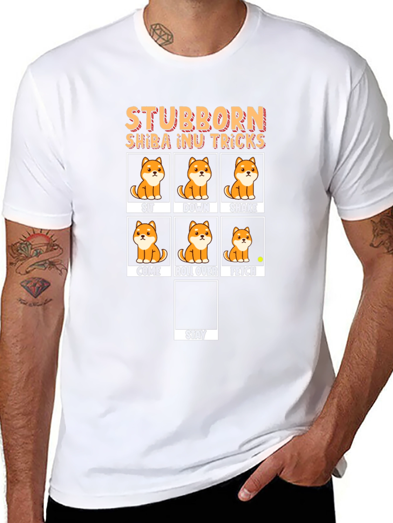 Stubborn Shiba Inu Tricks Black T-Shirt