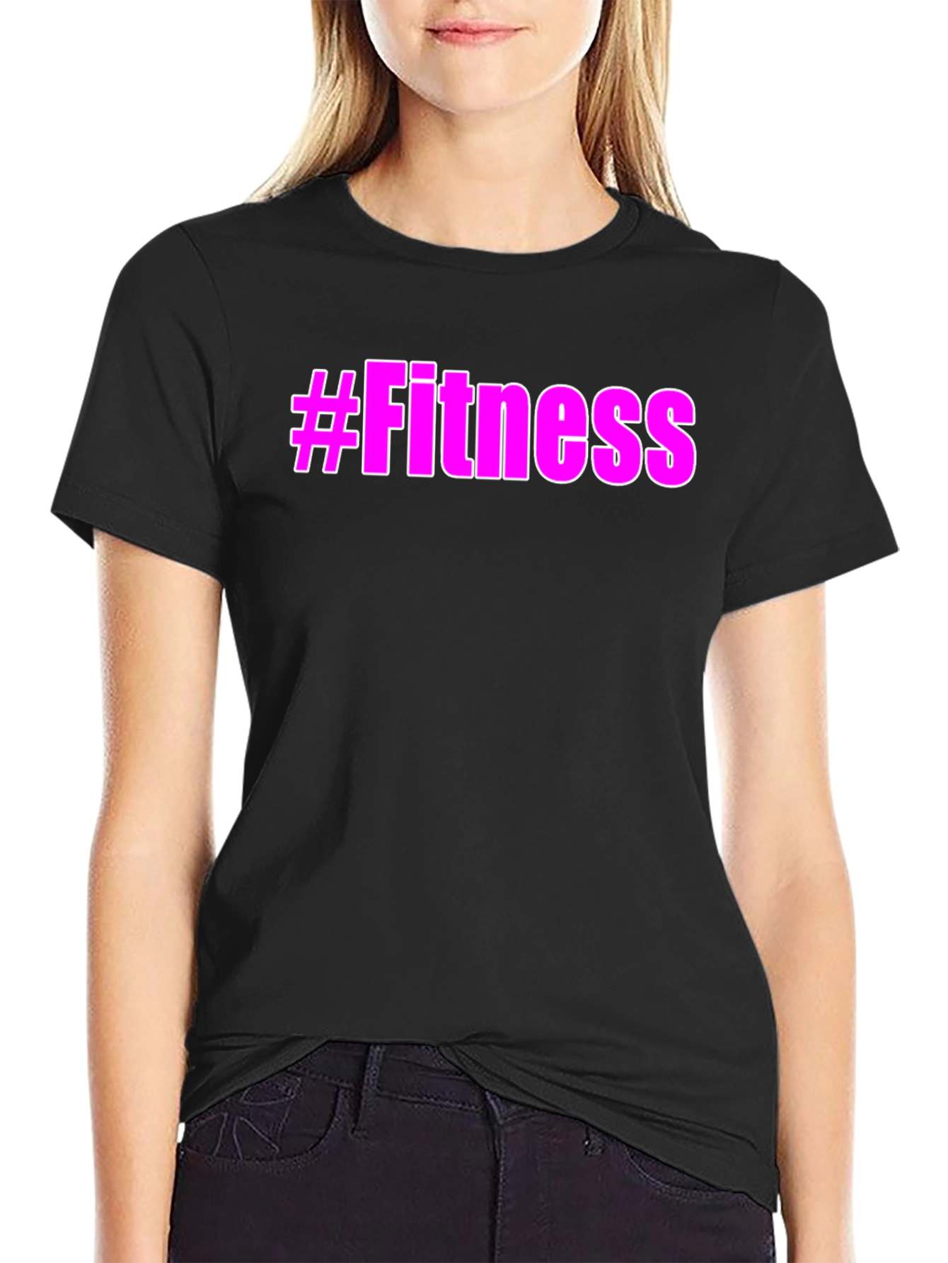 #Fitness Graphic Tee - Trendy Workout Shirt