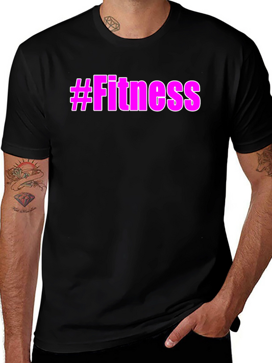 #Fitness Graphic Tee - Trendy Workout Shirt