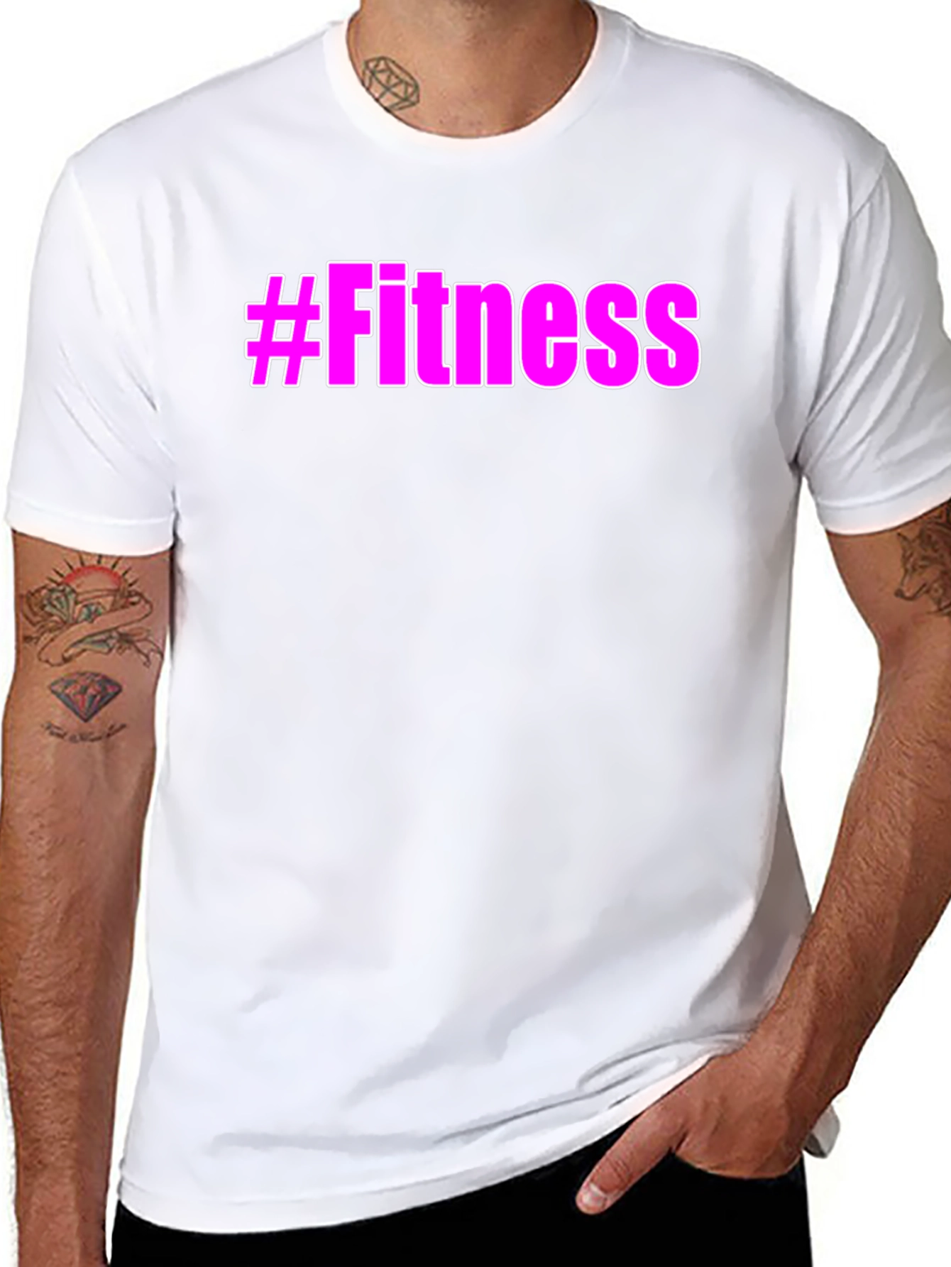 #Fitness Graphic Tee - Trendy Workout Shirt