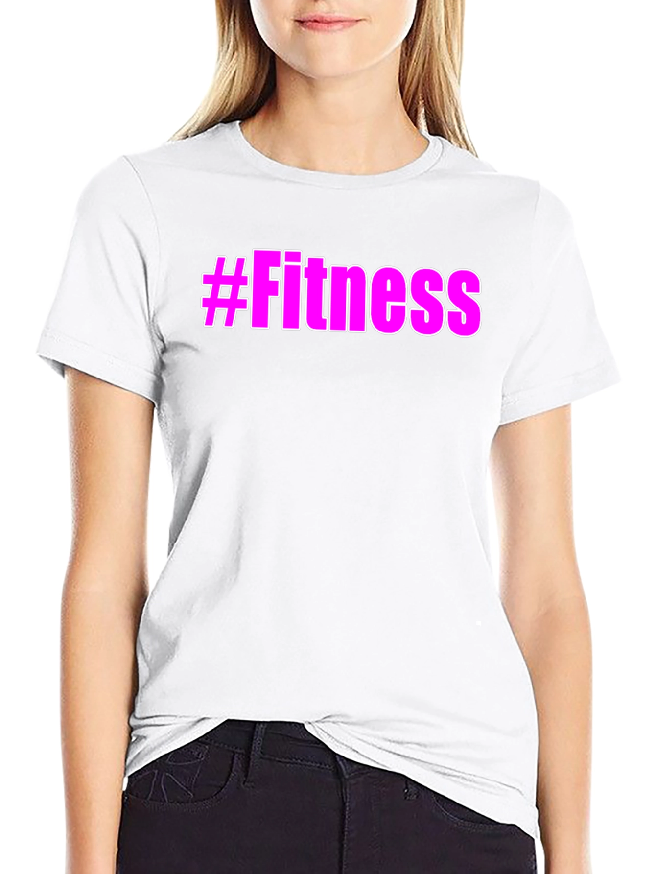#Fitness Graphic Tee - Trendy Workout Shirt