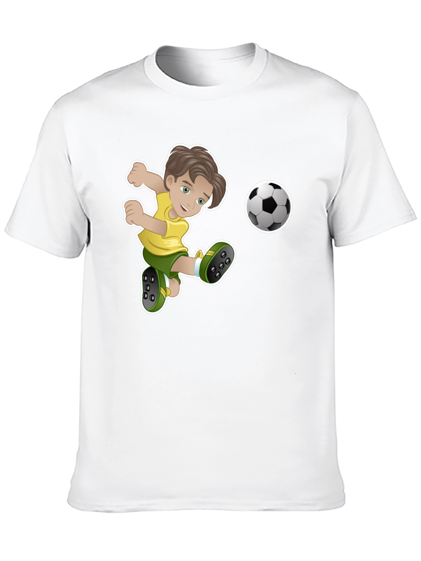 Boy Soccer Player Black Graphic T-Shirt
