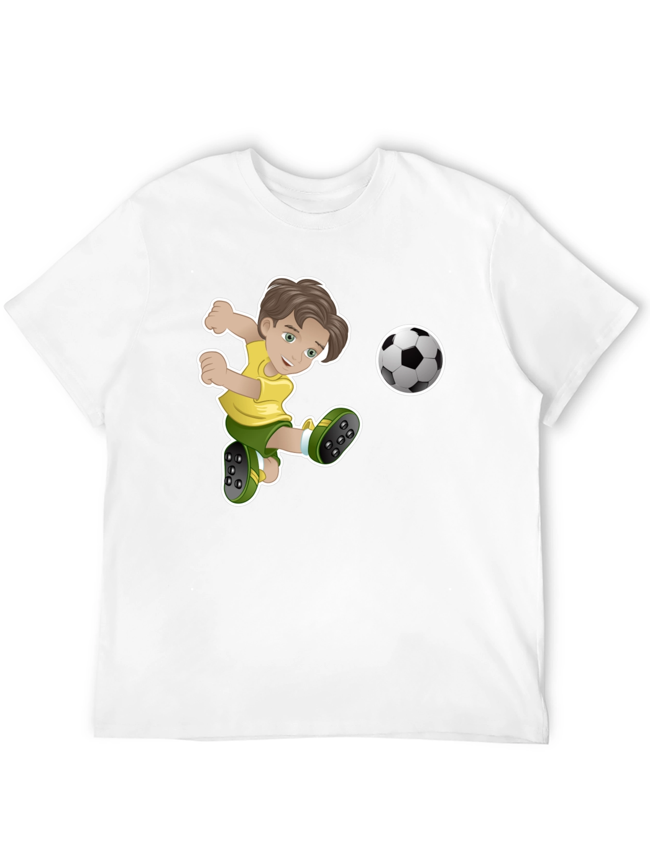 Boy Soccer Player Black Graphic T-Shirt